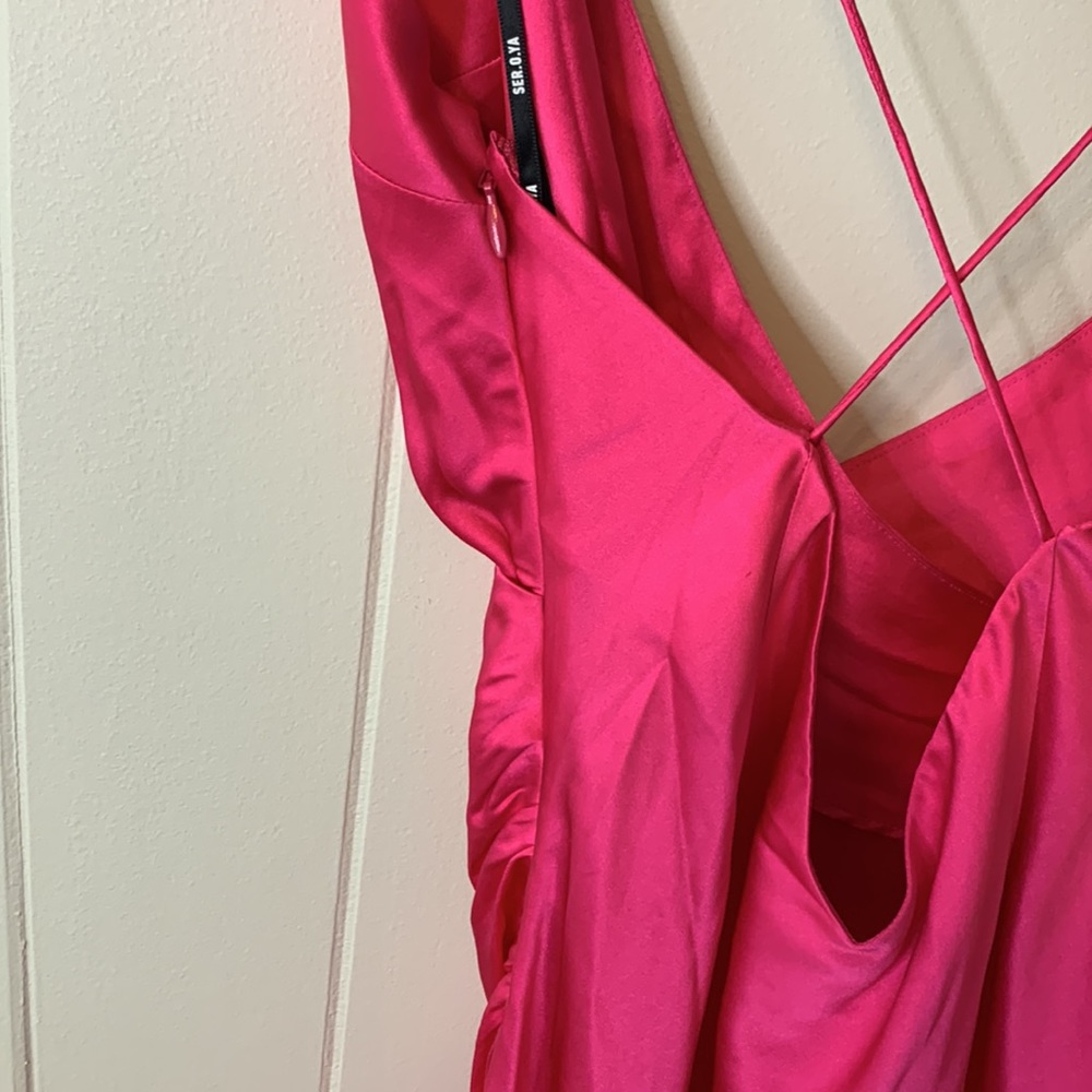 NWT SER.O.YA Emma Silk Dress Fuchsia Pink Size Medium - Picture 8 of 12